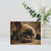 Sleepy French Bulldog Briefkaart (Staand voorkant)