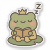 Sleepy Frog op Lily Pad Sticker (Voorkant)