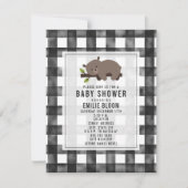 Sleepy Gingham Beer Baby shower Kaart (Voorkant)