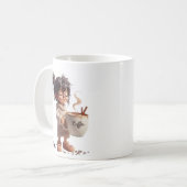 Sleepy Girl with Giant Coffee Mug –Morning Vibes (Devant gauche)