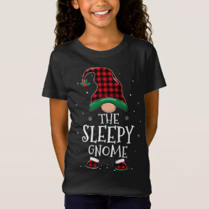 Sleepy Gnome Xmas Familie Matching Red Plaid Chris T-shirt