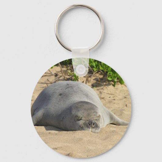 Sleepy Hawaiian Monk Seal Sleutelhanger (Voorkant)