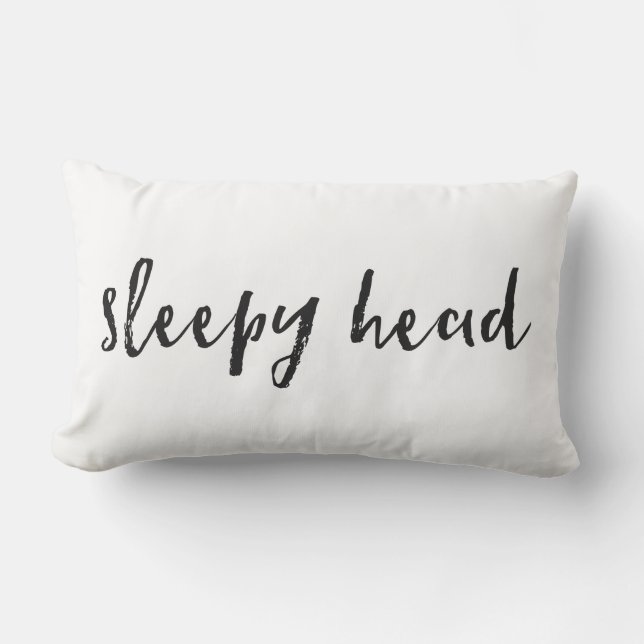 Sleepy Head Typografie Pillow Buitenkussen (Voorkant)