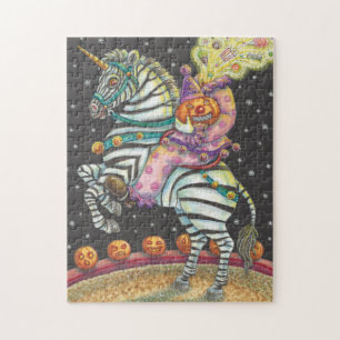 SLEEPY HOLLOW CIRCUS CLOWN, HALLOEEN ZEBRA PUZZZLE LEGPUZZEL