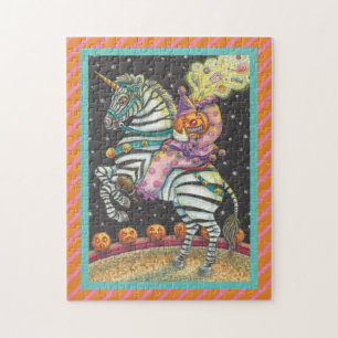 SLEEPY HOLLOW CIRCUS CLOWN, HALLOEEN ZEBRA PUZZZLE LEGPUZZEL