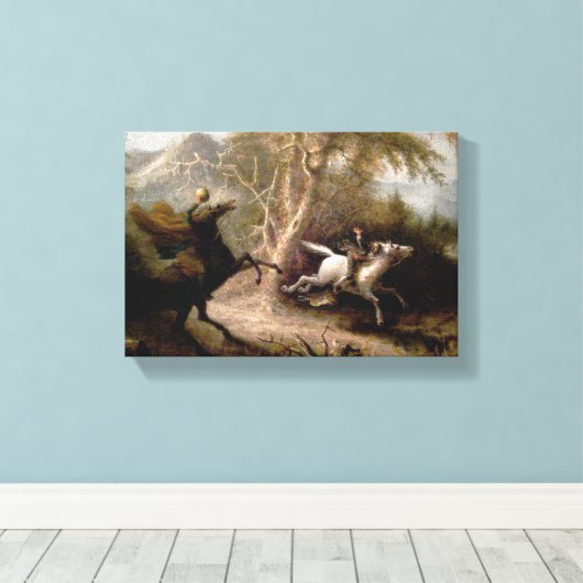 Sleepy Hollow Hoofdloze Ruiter ingelijst Canvas Afdruk (Insitu (Houten vloer))