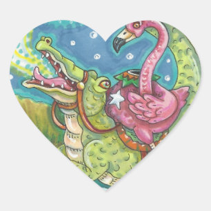 SLEEPY HOLLOW PINK FLAMINGO STICKER SHEET Heart