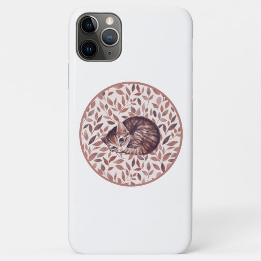 Sleepy kat. Waterverf Case-Mate iPhone Case (Achterkant)