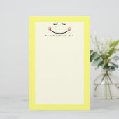 Sleepy Kawaii Happy Face Briefpapier (Staand voorkant)