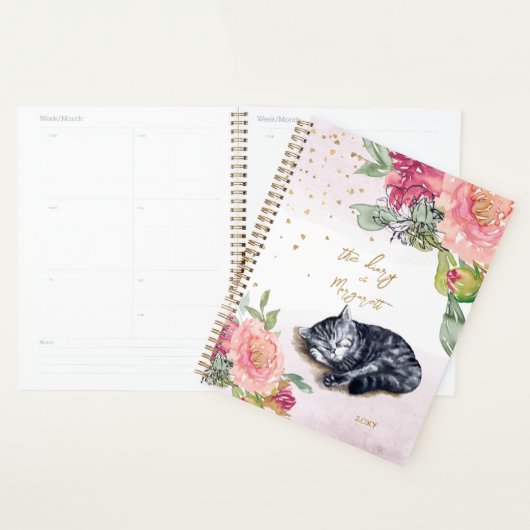 Sleepy Kitten Illustration Flower Diary Daily Girl (Devant avec enveloppe)