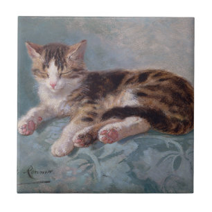 Sleepy Kitten van Henriette Ronner-Knip Tegeltje