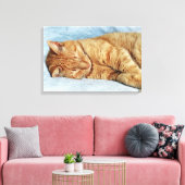 Sleepy Kitty Canvas Afdruk (Insitu (Woonkamer))