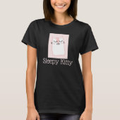Sleepy Kitty Cat Illustratie T-shirt (Voorkant)