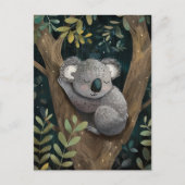 Sleepy Koala dans l'arbre Carte de voeux (Devant)