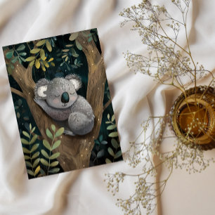Sleepy Koala dans l'arbre Carte de voeux