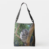 Sleepy Koala in Tree Foto Crossbody Tas (Achterkant)