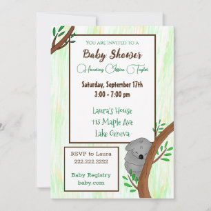 Sleepy Koala ThMED Baby shower Kaart