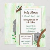 Sleepy Koala ThMED Baby shower Kaart (Voorkant / Achterkant)