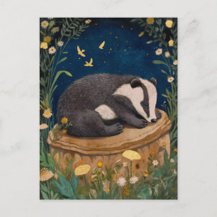 Sleepy Little Badger Briefkaart