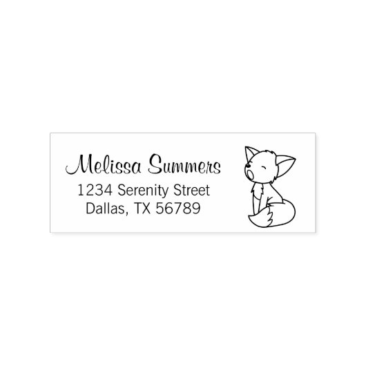 Sleepy Little Fox Address 2 Rubberstempel (Afrduk)