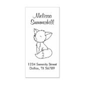 Sleepy Little Fox-adres Rubberstempel (Afrduk)