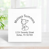 Sleepy Little Fox Arch Address Rubberstempel