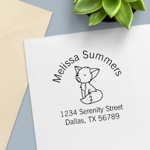 Sleepy Little Fox Arch Address Zelfinktende Stempel