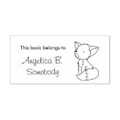 Sleepy Little Fox Bookplate Rubberstempel (Afrduk)