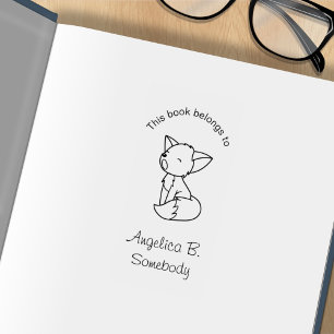 Sleepy Little Fox Bookplate Rubberstempel