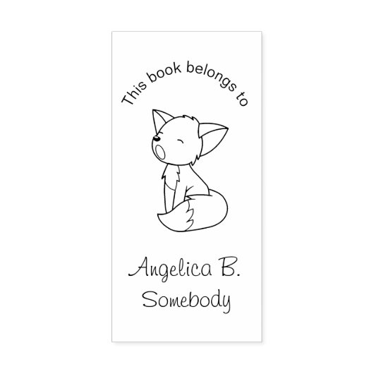 Sleepy Little Fox Bookplate Rubberstempel (Afrduk)