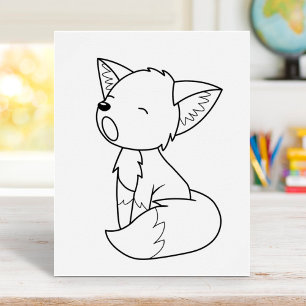 Sleepy Little Fox Colour Page Poster