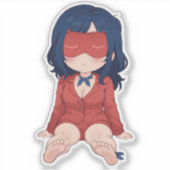 Sleepy Mita Chibi Cute Anime Sticker (Voorkant)