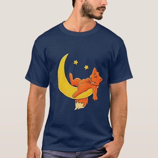 Sleepy Moon Fox T-shirt (Voorkant)