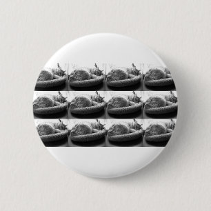 Sleepy Oranje tablet Cat/Black en White Photo Ronde Button 5,7 Cm