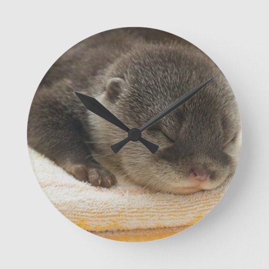 Sleepy Otter Ronde Klok (Voorkant)