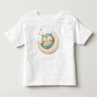 Sleepy Owl on the Moon  Kinder Shirts