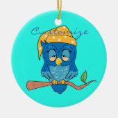 Sleepy Owl Thunder_Cove Keramisch Ornament (Voorkant)