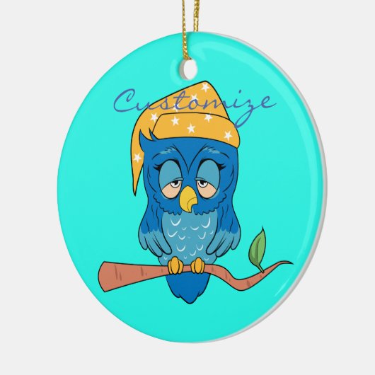 Sleepy Owl Thunder_Cove Keramisch Ornament (Links)