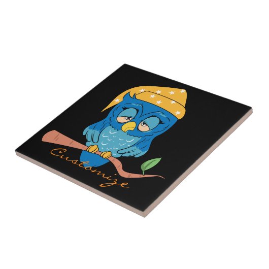 Sleepy Owl Thunder_Cove Tegeltje (Zijkant)