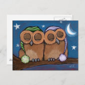Sleepy Owls Briefkaart (Voorkant / Achterkant)