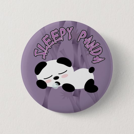 Sleepy Panda Ronde Button 5,7 Cm (Voorkant)