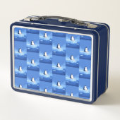 Sleepy Penguin, Boys, Personalized Blue  (Achterkant)