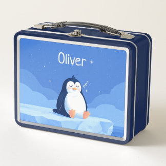 Sleepy Penguin, Boys, Personalized Blue 