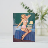 Sleepy Pin Up Briefkaart (Staand voorkant)