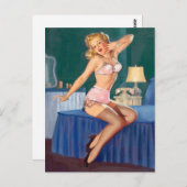 Sleepy Pin Up Briefkaart (Voorkant / Achterkant)