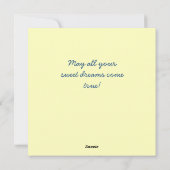 Sleepy Pink Bunny Sweet Dreams kaart (Achterkant)