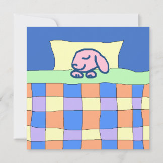 Sleepy Pink Bunny Sweet Dreams kaart