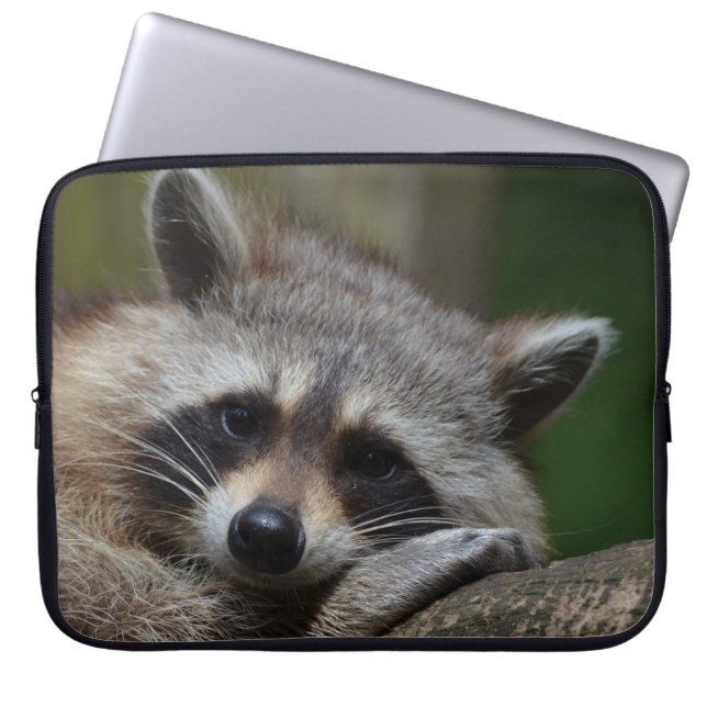 Sleepy Raccoon Laptop Sleeve (Voorkant)