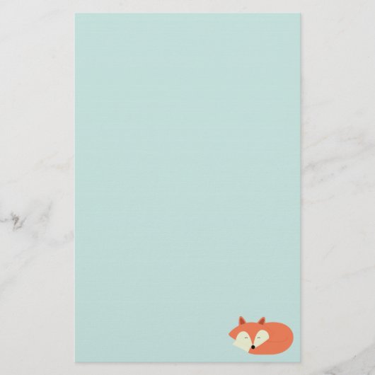 Sleepy Red Fox Briefpapier (Voorkant)