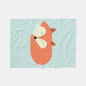 Sleepy Red Fox Fleece Deken (Voorkant (Horizontaal))